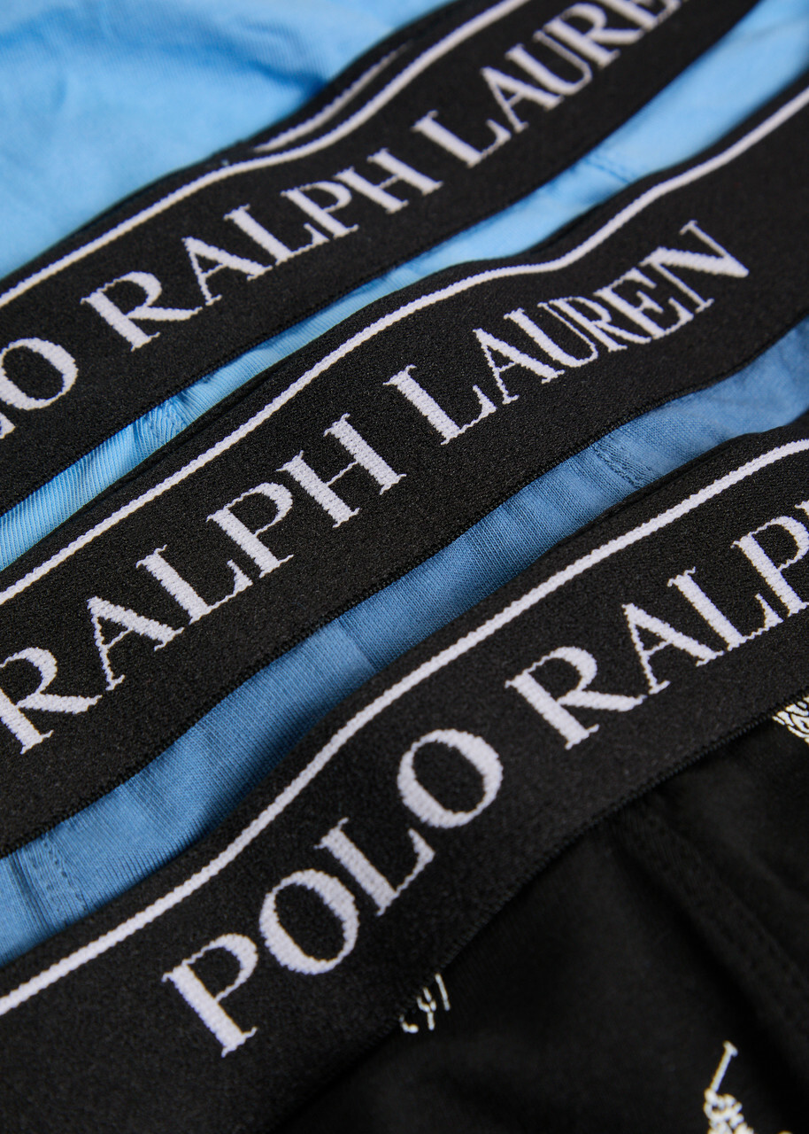 Polo Ralph Lauren Logo Stretch-cotton Trunks set of Three Blue