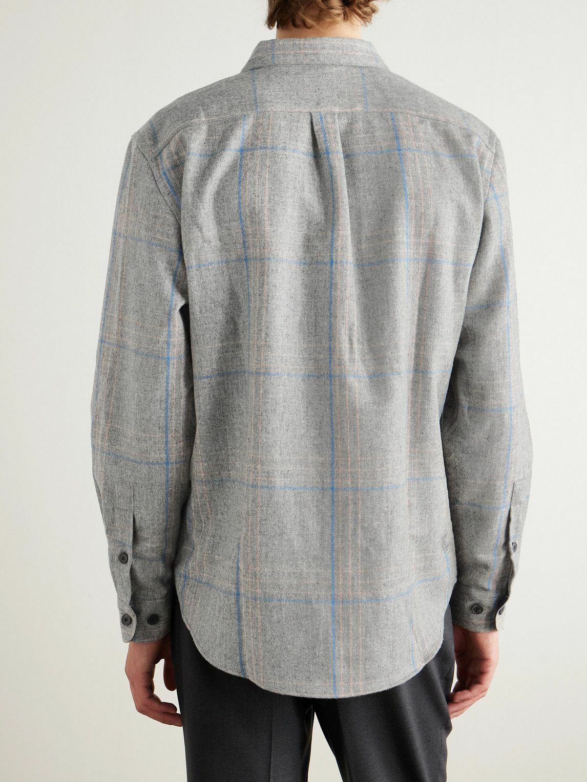 Portuguese Flannel - Fixon Checked Wool Overshirt - Gray