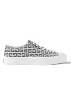 GIVENCHY - City Leather-Trimmed Logo-Jacquard Canvas Sneakers - Black