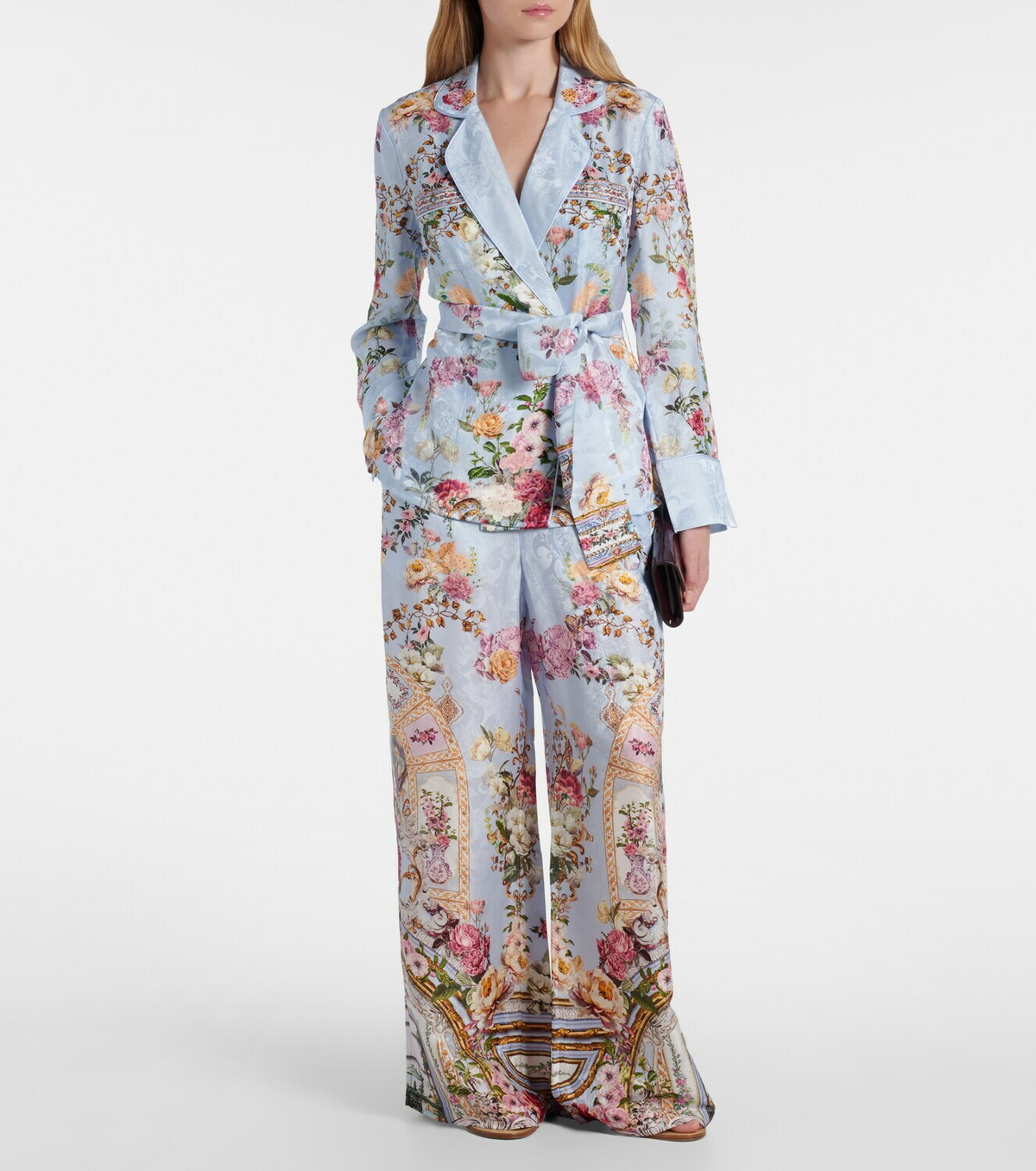 Camilla Tiled In Time floral wide-leg pants