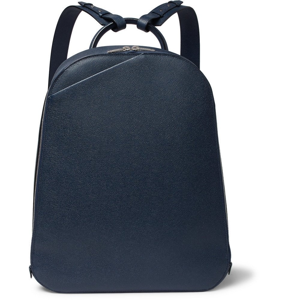 Valextra - My Logo Pebble-Grain Leather Backpack - Men - Navy Valextra