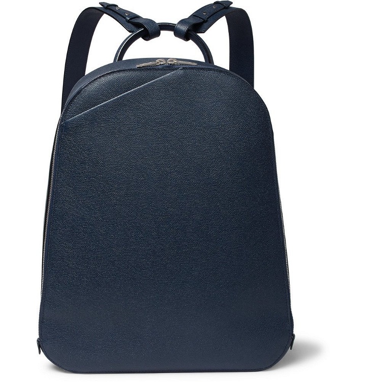 Photo: Valextra - My Logo Pebble-Grain Leather Backpack - Men - Navy