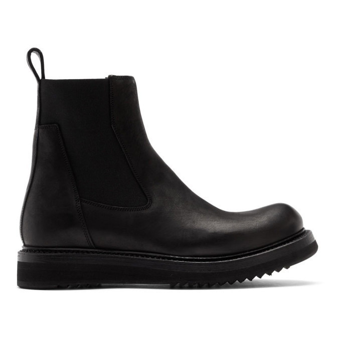 Photo: Rick Owens Black Elastic Creeper Chelsea Boots