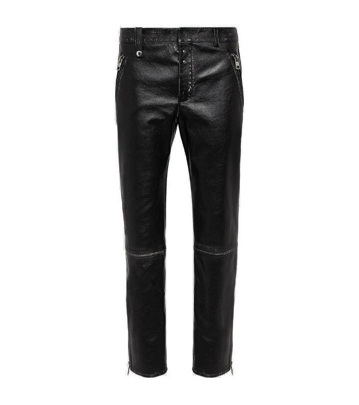 Photo: Alexander McQueen Leather straight pants