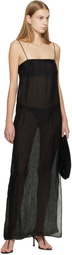 Matteau Black Sheer Cami Maxi Dress