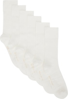 CDLP Six-Pack White Mid Length Cotton Rib Socks