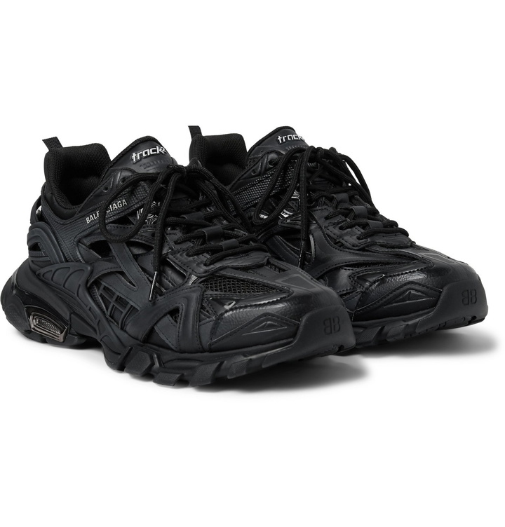 Photo: Balenciaga - Track.2 Nylon, Mesh and Rubber Sneakers - Black