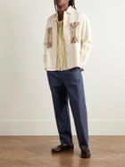 Corridor - Straight-Leg Pleated Cotton-Sateen Trousers - Blue