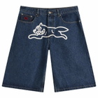 ICECREAM Men's Running Dog Triple Scoop Denim Shorts in Mid Wash Blue