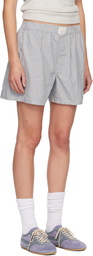 ERL Blue Light Check Boxer Boy Shorts
