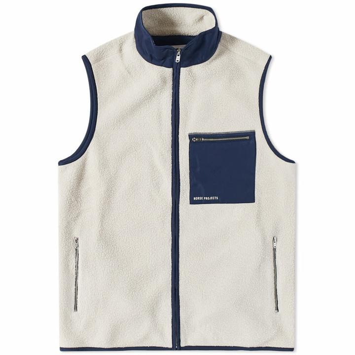 Photo: Norse Projects Men's Frederik Fleece Vest in Oatmeal