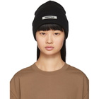 Essentials Black Rib Beanie