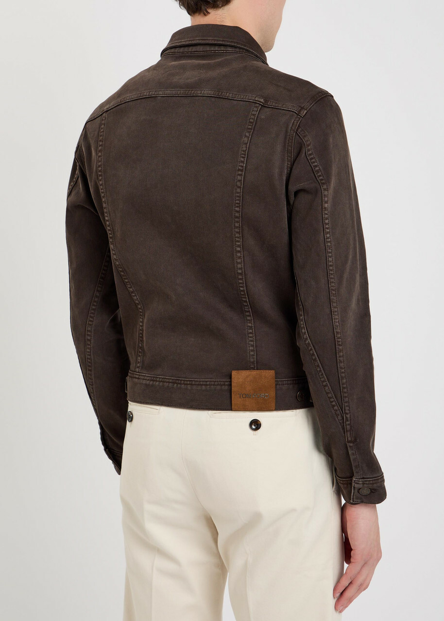 Tom Ford Patch Pocket Denim Jacket Brown