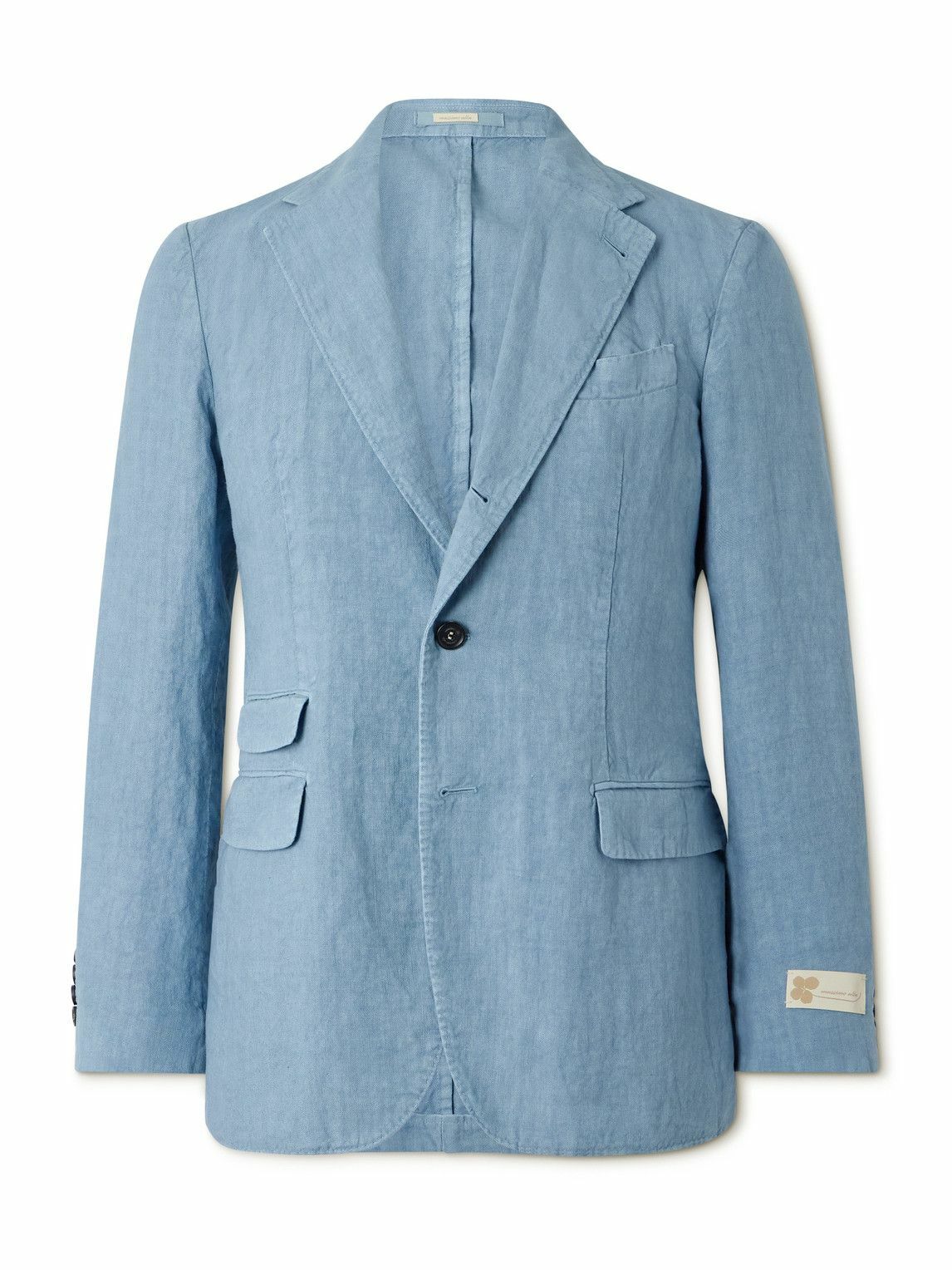 Massimo Alba - Gstaad Nehru-Collar Herringbone Woven Jacket Massimo Alba - Gstaad Nehru-Collar Herringbone Woven Jacket