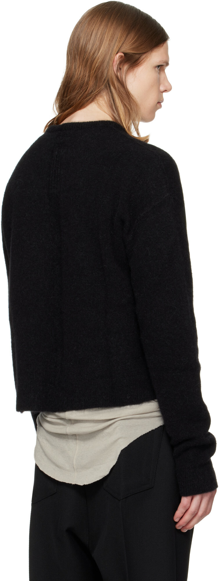 Rick Owens Black Tower Round Neck Sweater