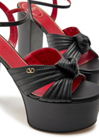 Valentino Garavani Crasher 125 Knotted Leather Platform Sandals Black