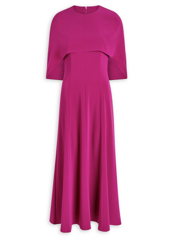 Photo: Roland Mouret Cape-effect Crepe Midi Dress Dark Pink