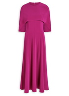 Roland Mouret Cape-effect Crepe Midi Dress Dark Pink