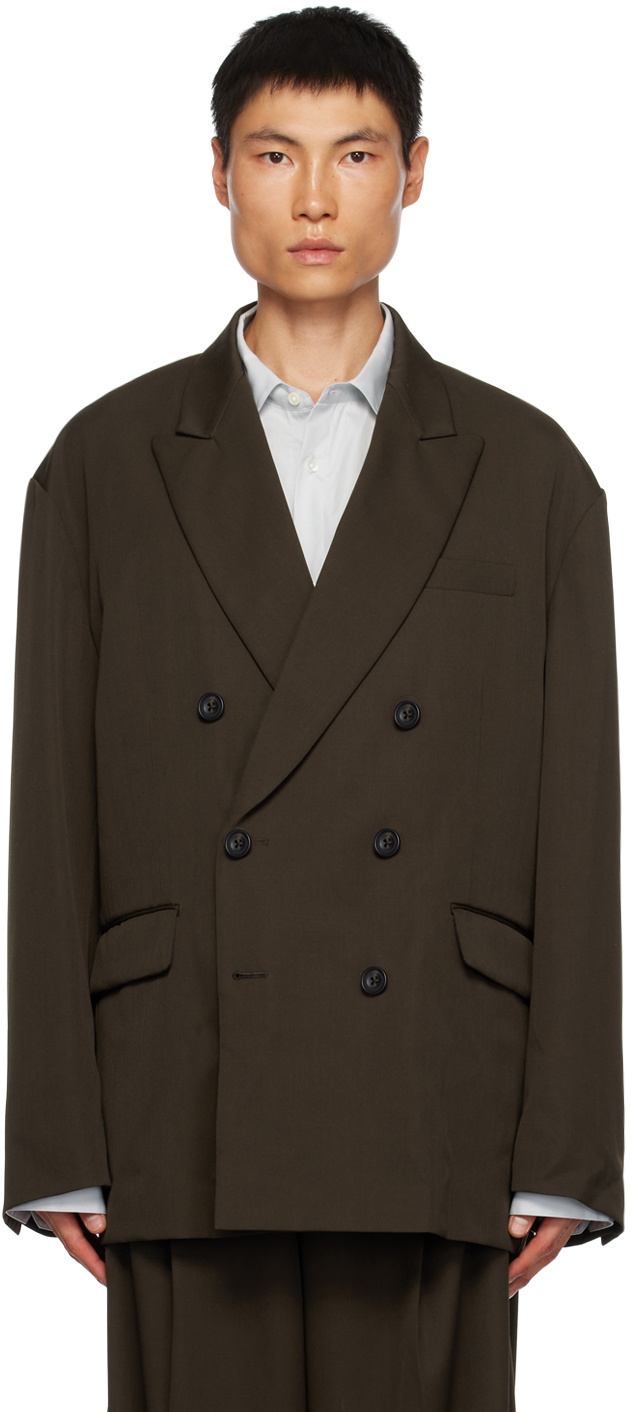 stein Khaki Peaked Lapel Blazer