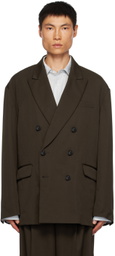 stein Khaki Peaked Lapel Blazer