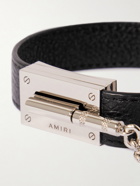 AMIRI - Silver-Tone and Leather Bracelet - Black