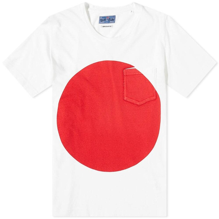 Photo: Blue Blue Japan Men's Big Circle Slub T-Shirt in Red