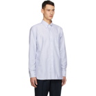 Drakes White and Blue Oxford Stripe Regular Fit Shirt