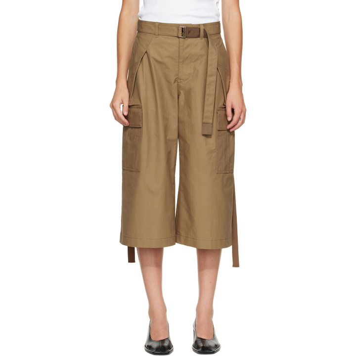 Photo: sacai Khaki Cotton Weather Cargo Shorts
