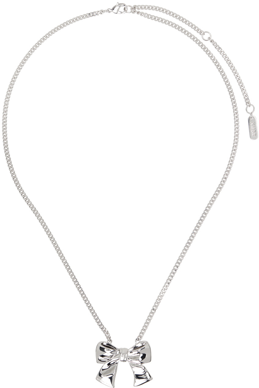 NUMBERING Men's Square Bar Pendant Necklace in Silver Numbering