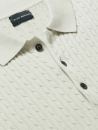 Club Monaco - Cable-Knit Cotton-Blend Polo Shirt - Neutrals