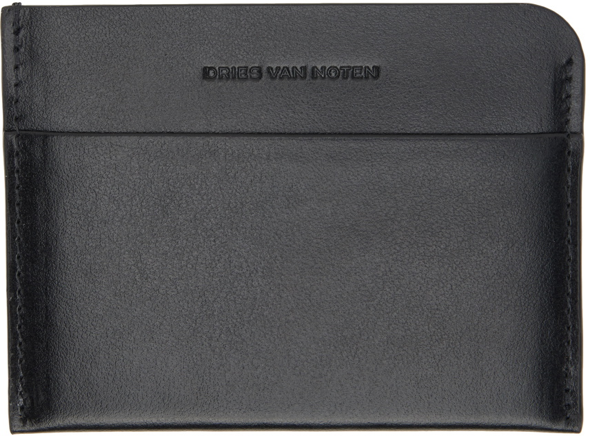 Dries Van Noten Black Printed Card Holder Dries Van Noten