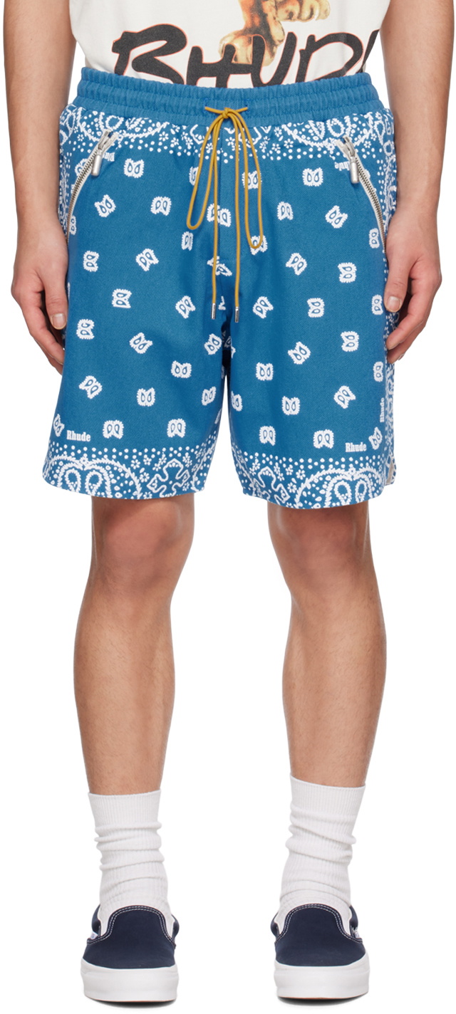 Rhude Blue Bandana Shorts Rhude