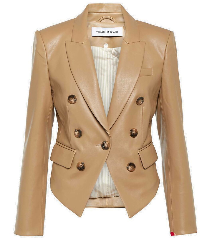 Photo: Veronica Beard Cooke single-breasted faux leather jacket