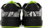 Balmain Black & Green B-Court Flip Snake-Effect Sneakers