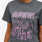 GANNI Women's Lambs relaxed t-shirt in Volcanic Ash