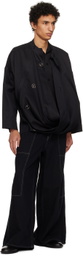 T/SEHNE Black Asymmetric Jacket