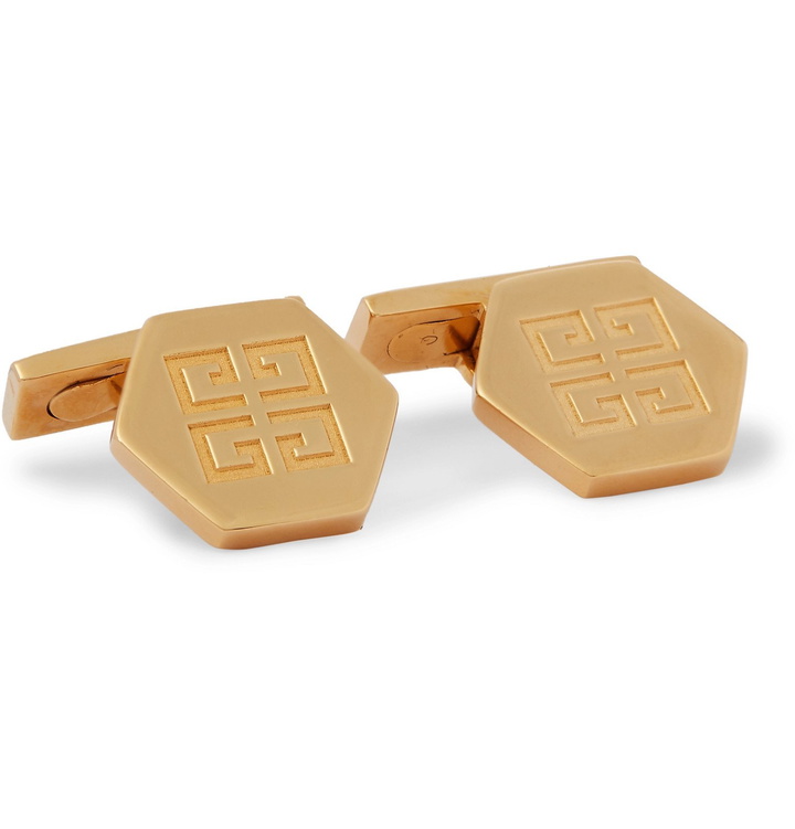 Photo: Givenchy - Logo-Detailed Gold-Tone Cufflinks - Gold