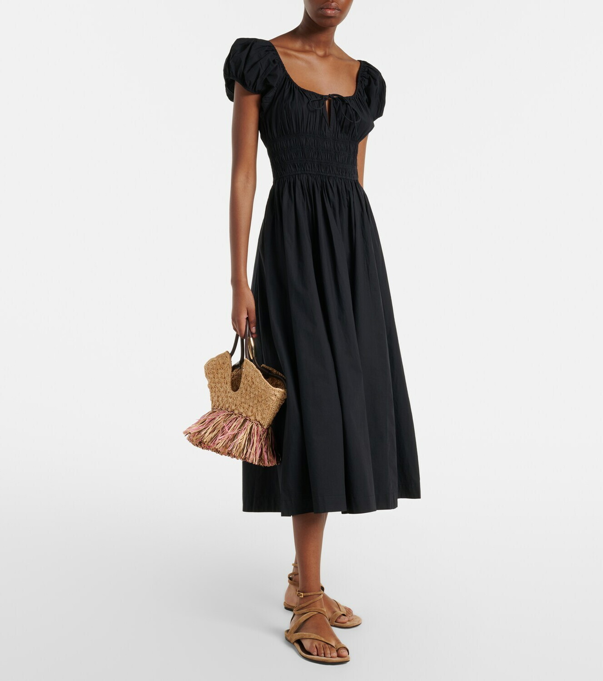 Dôen Quinn gathered cotton midi dress