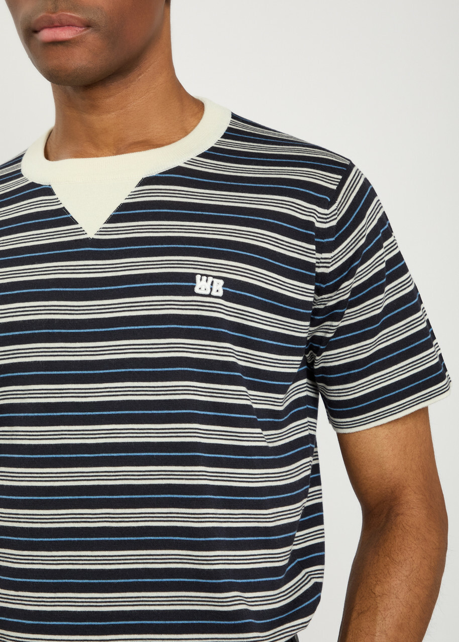 Wales Bonner Song Striped Fine-knit Wool-blend T-shirt Multicoloured 1