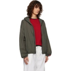 The North Face Khaki TNF Red Box Packable Hooded Wind Jacket