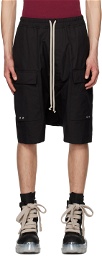 Rick Owens Black Cargo Pods Shorts