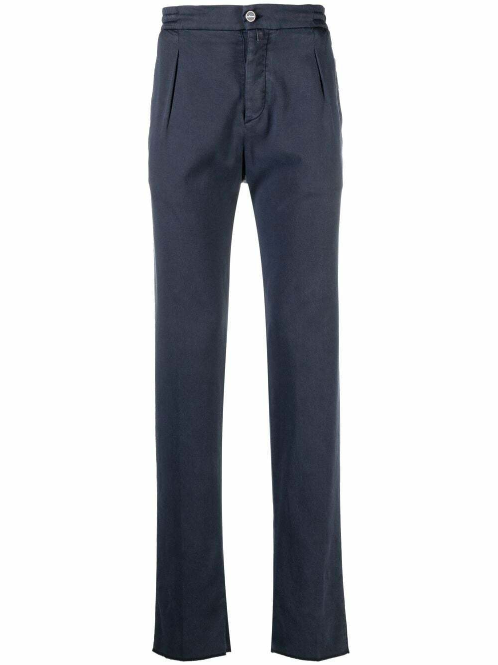 Kiton Men's Cotton Trousers Blue