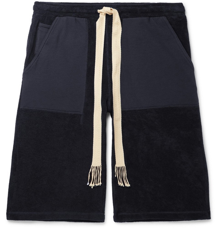 Photo: Loewe - Paula's Ibiza Cotton-Terry and Jersey Drawstring Shorts - Navy