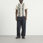 Portuguese Flannel Men's Cross Stitch Vacation Shirt in Ecru