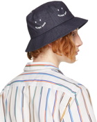 PS by Paul Smith Navy Denim 'PS' Smile Bucket Hat