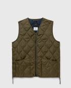 Taion Military Zip V Neck Down Vest Green - Mens - Vests