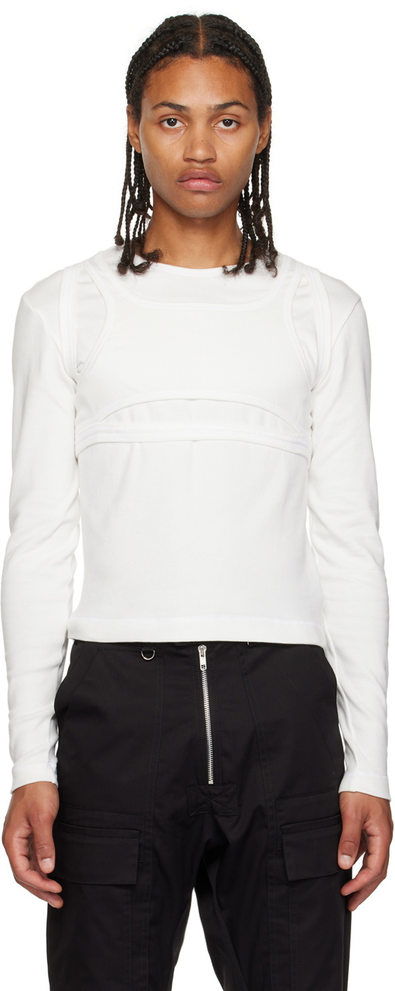 Parnell Mooney White Layered Long Sleeve T-Shirt