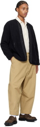 Comme des Garçons Homme Black Boa & Taffeta Cardigan