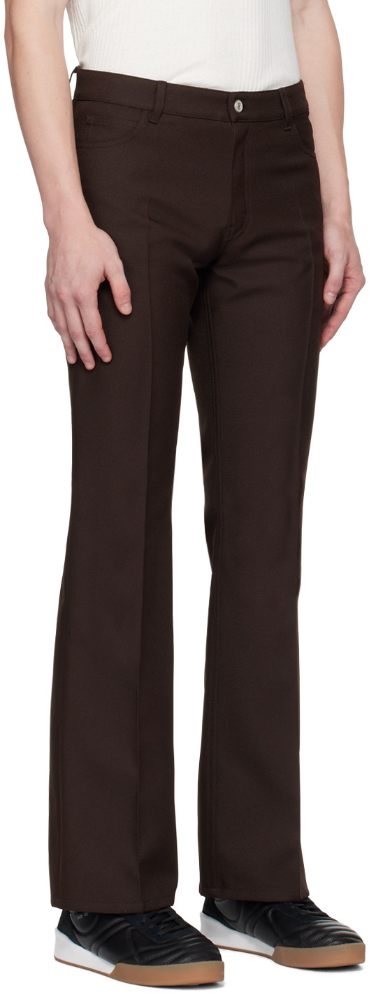 Courrèges Men's Eco Twill Bootcut Pants in Brown