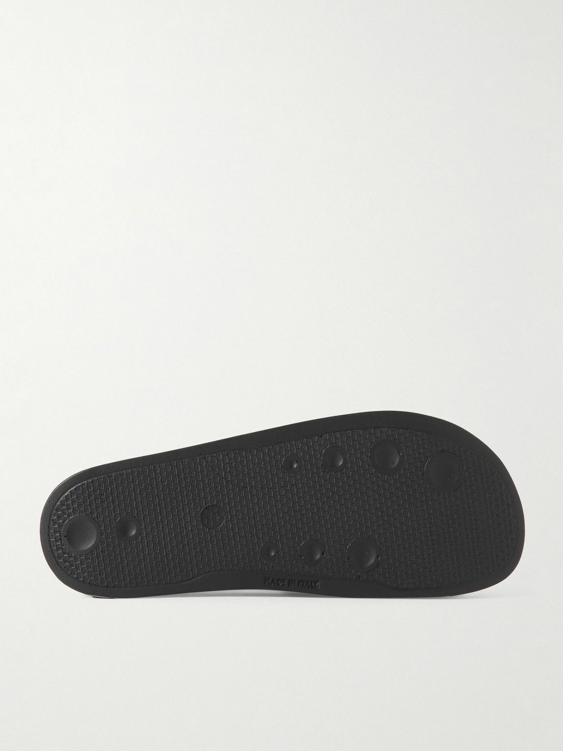 Frescobol Carioca - Humberto Striped Debossed Leather and Suede Slides - Green